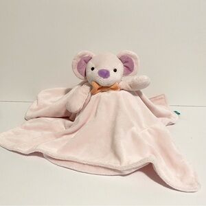 HB Honey Bunny Mouse Lovey Plush Pink and Purple Security Blanket 17” Baby Girl